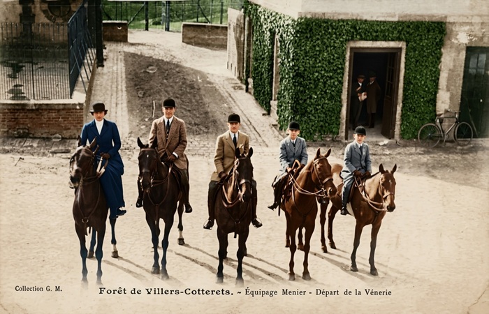 For�t de Villers-Cotterets � �quipage Menier � D�part de la V�nerie